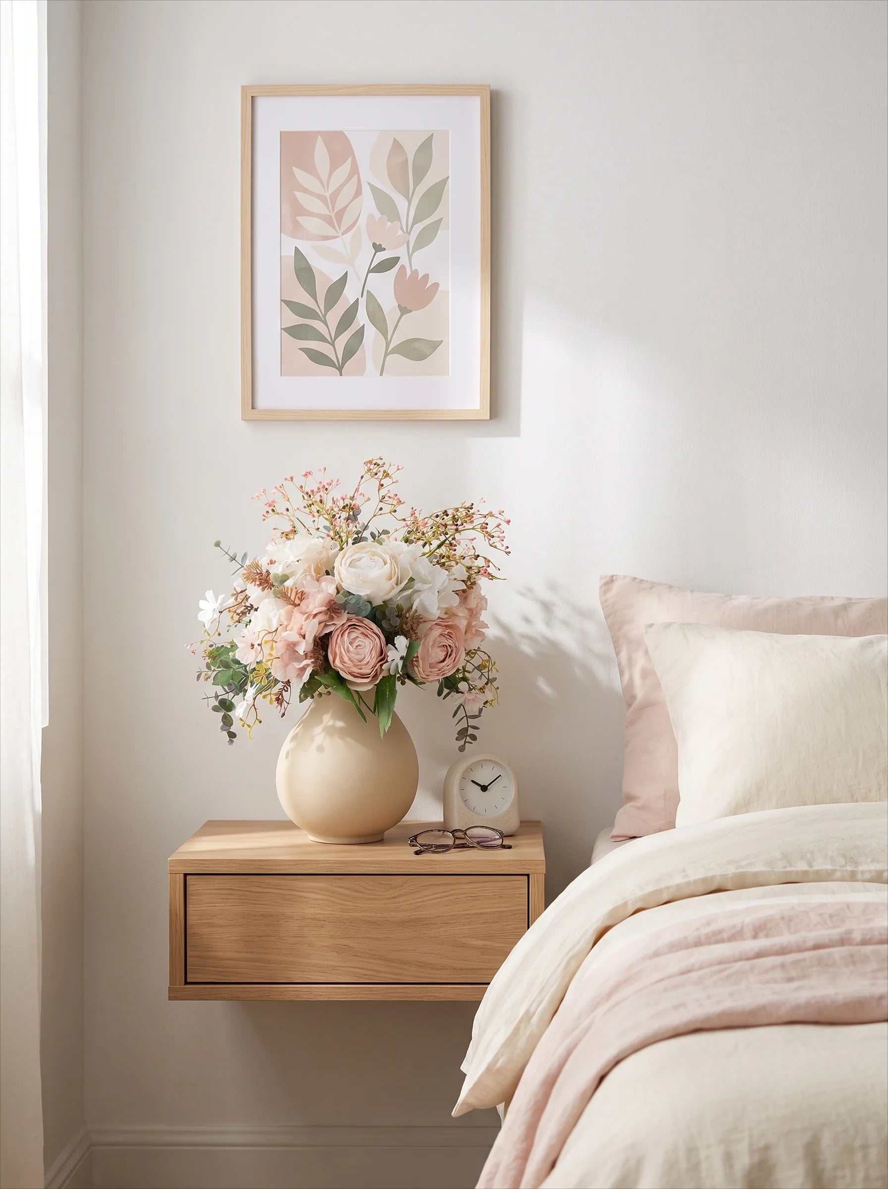 Luxury Vintage Blush Ranunculus & Rose Artificial Floral Arrangement