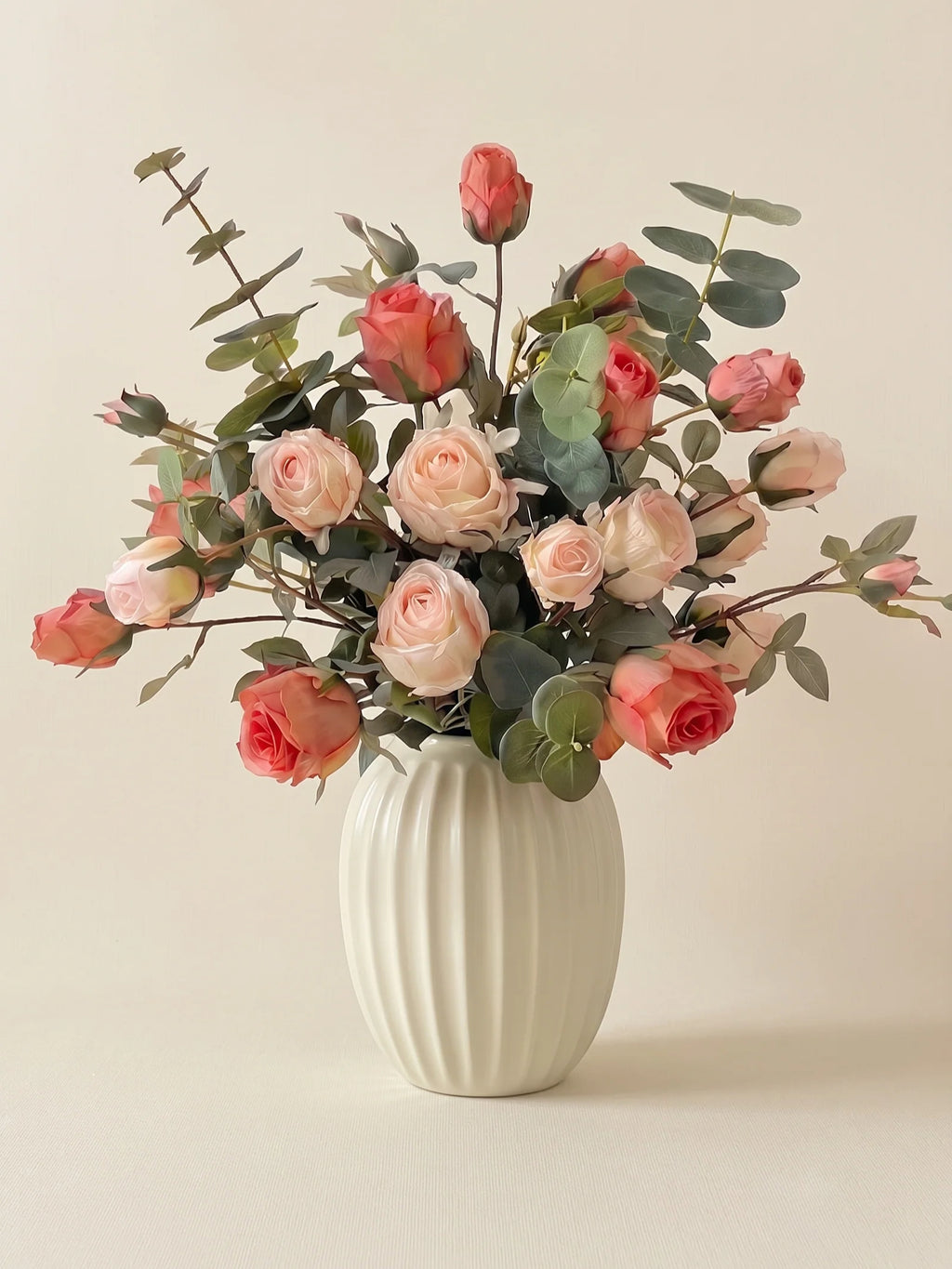 Luxury Blush Pink Rose Modern Artificial Floral Arrangement