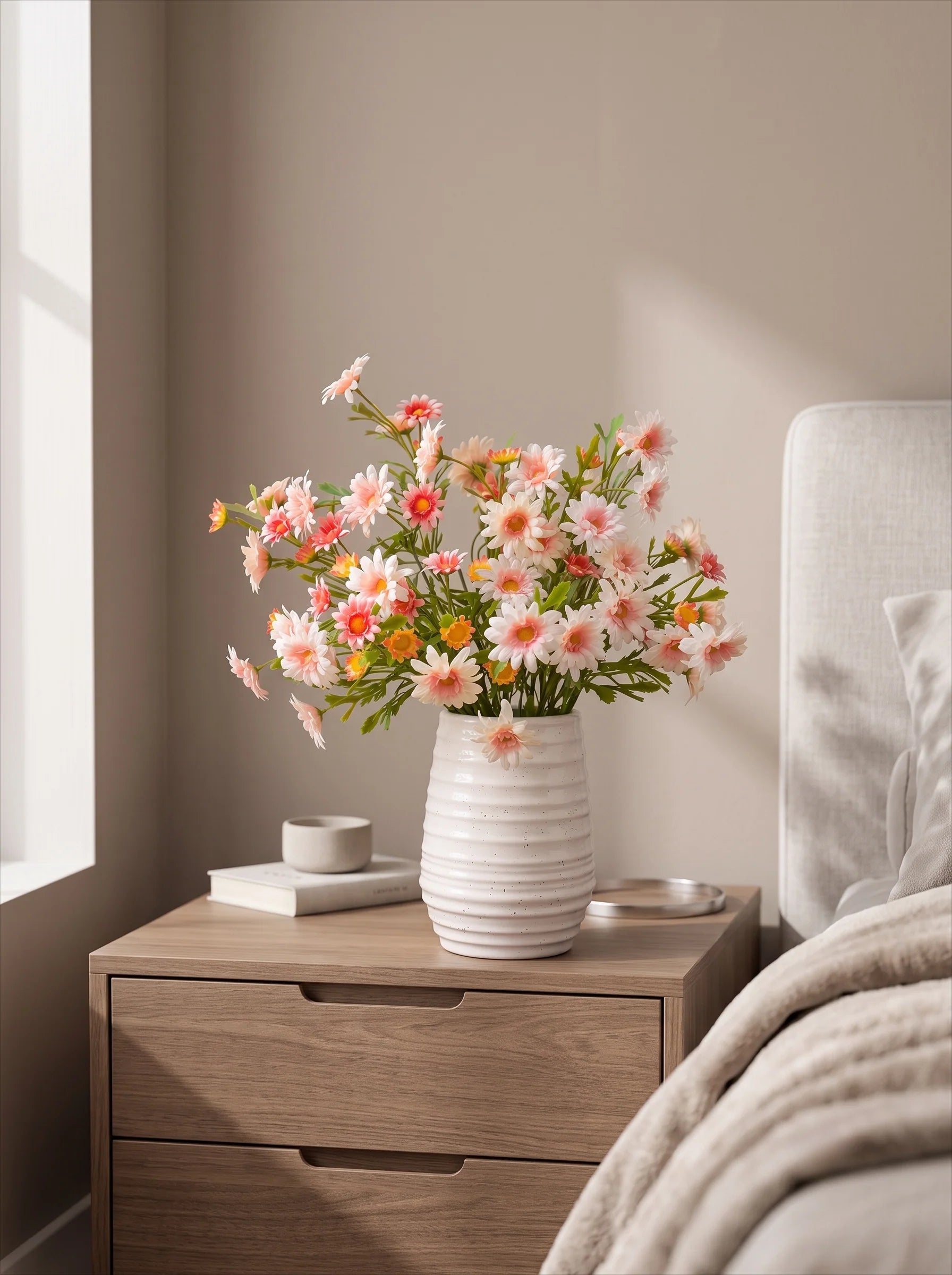Vintage Wiesen-Gänseblümchen-Cluster Kunstblumenarrangement