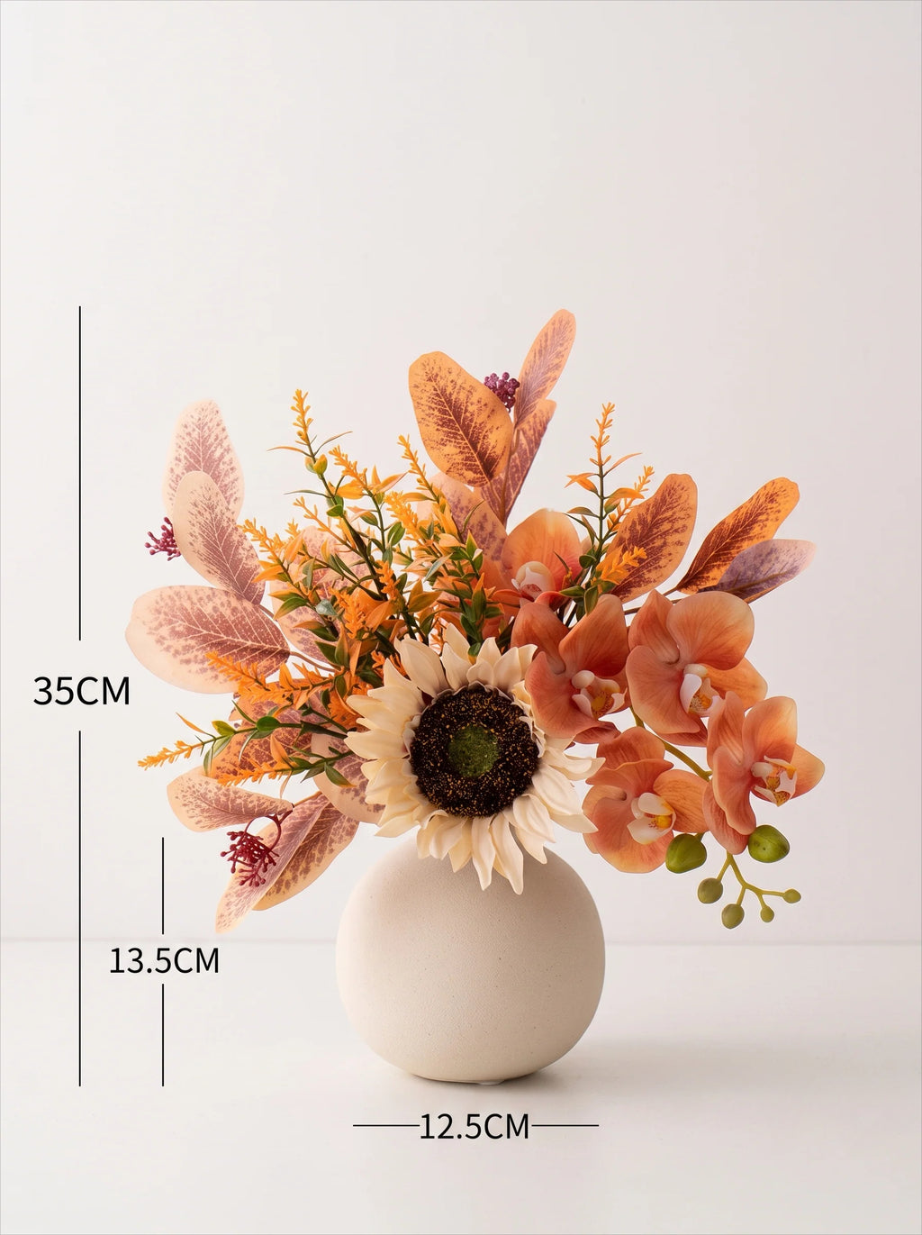 Faux Autumn Arrangement - Sunflower & Autumn Blooms