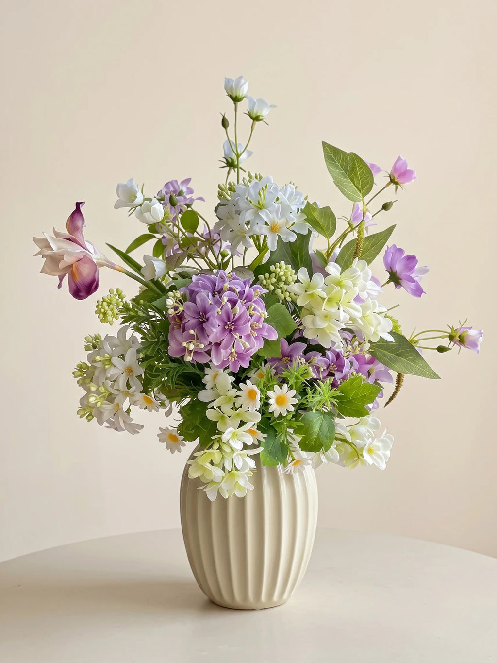 Romantic Purple and White Meadow Artificial Floral Arrangement