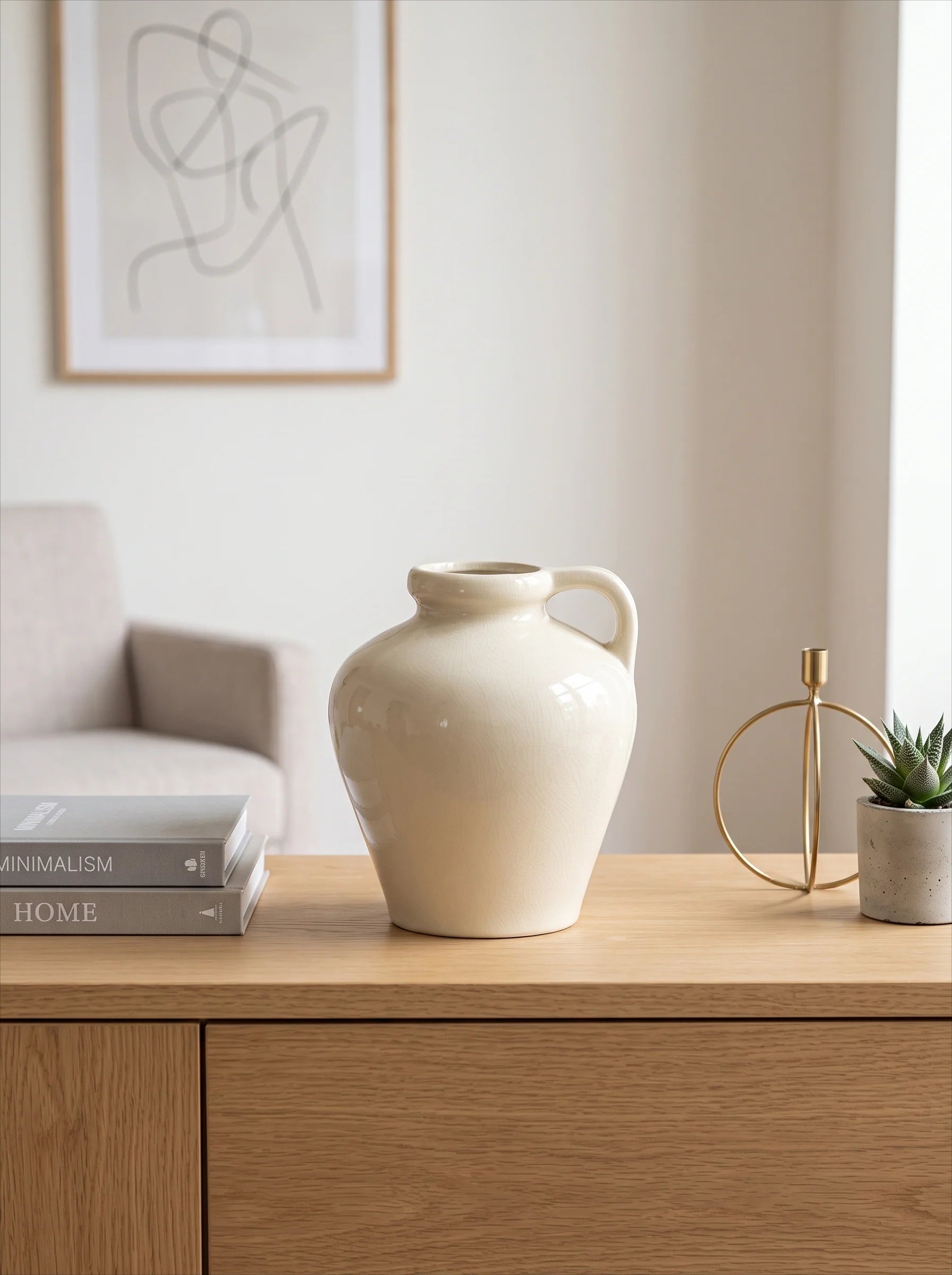 Minimalist Cream-Toned Ceramic Vase