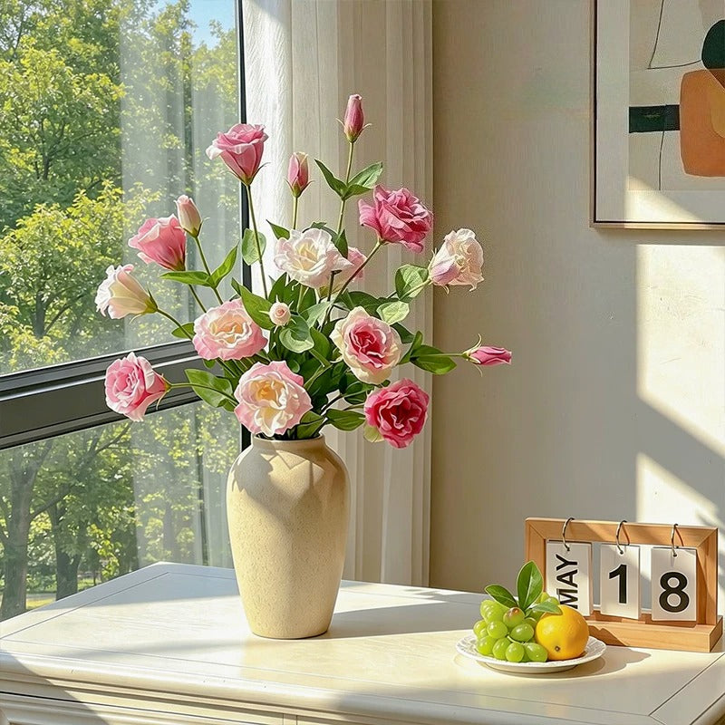 Elegant Blush Lisianthus Artificial Floral Arrangement