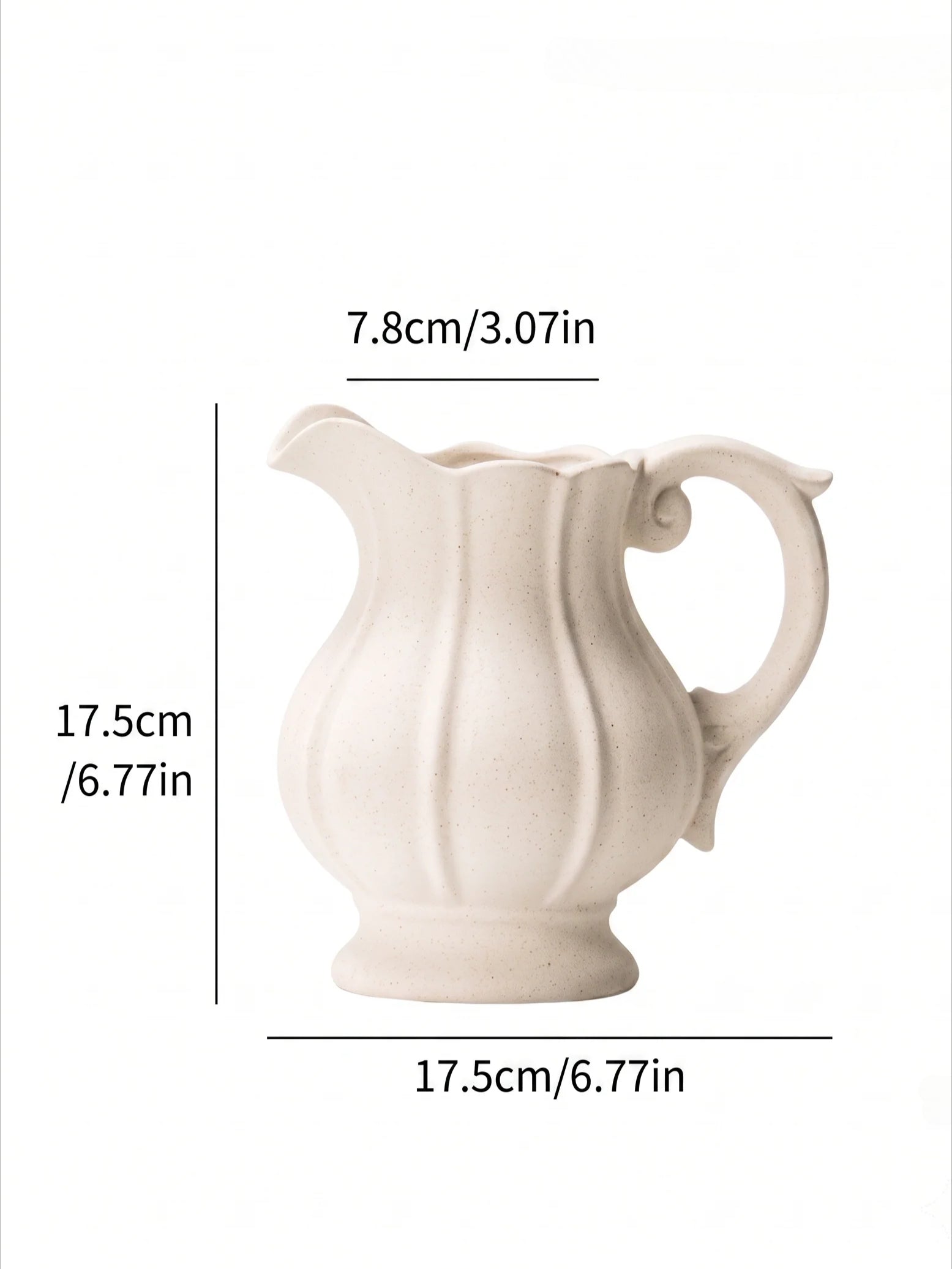 Speckled Ceramic Vase - Creamy White