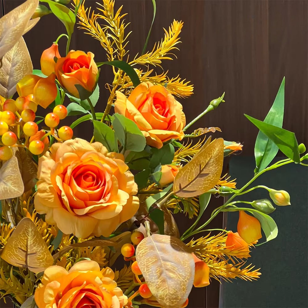 Ethereal Harvest Rose Ensemble konstgjord blomsterarrangemang