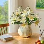 Luxe White Lily of the Incas Ensemble Faux Floral Arrangement