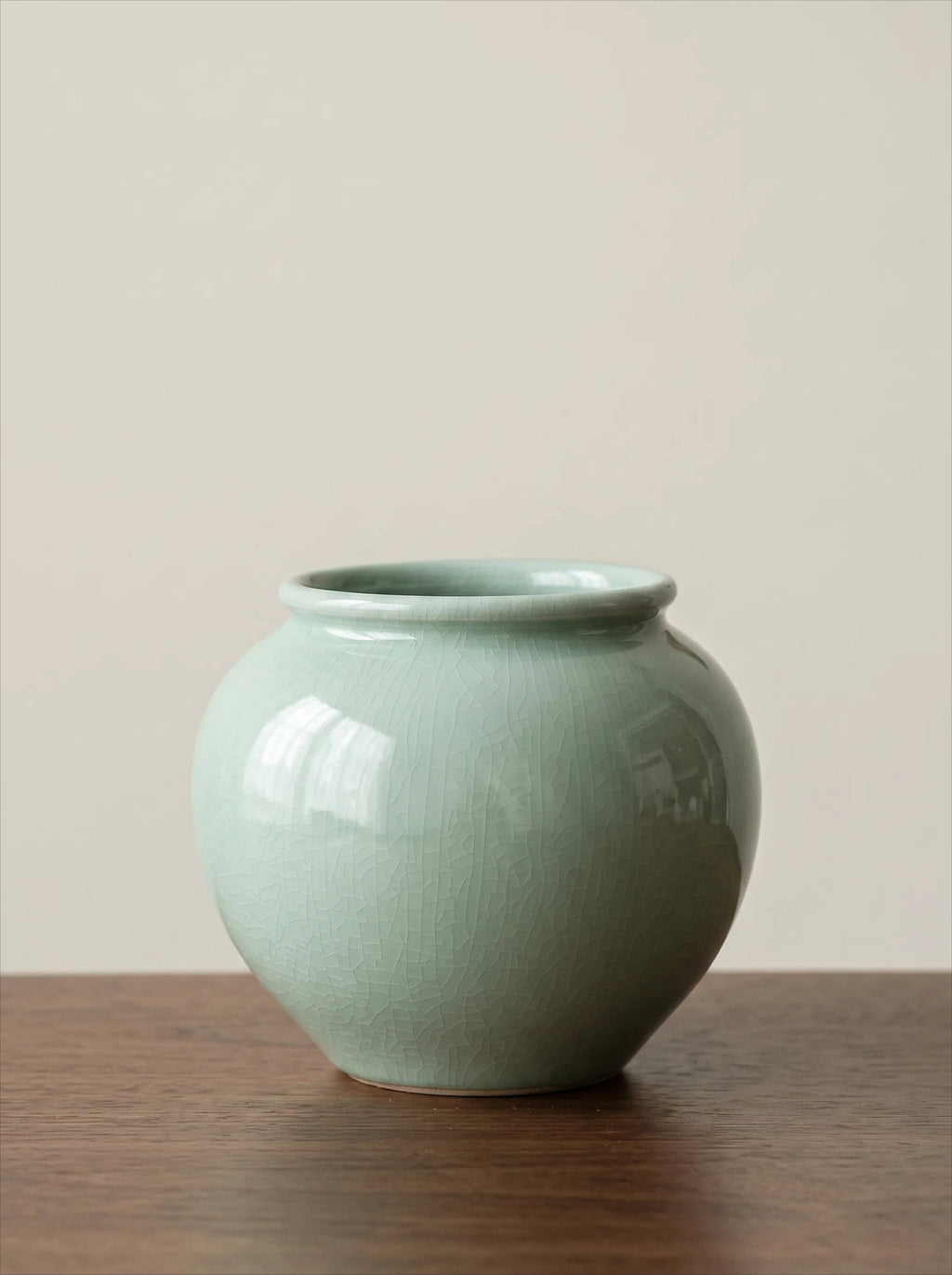 Artisan Sage Green Crackle Ceramic Vase