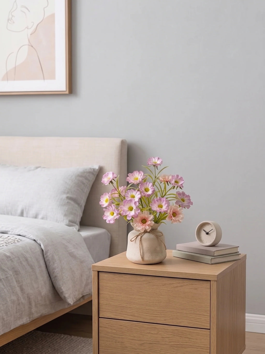 Cremige Flieder-Gänseblumenbrise Kunstblumenarrangement
