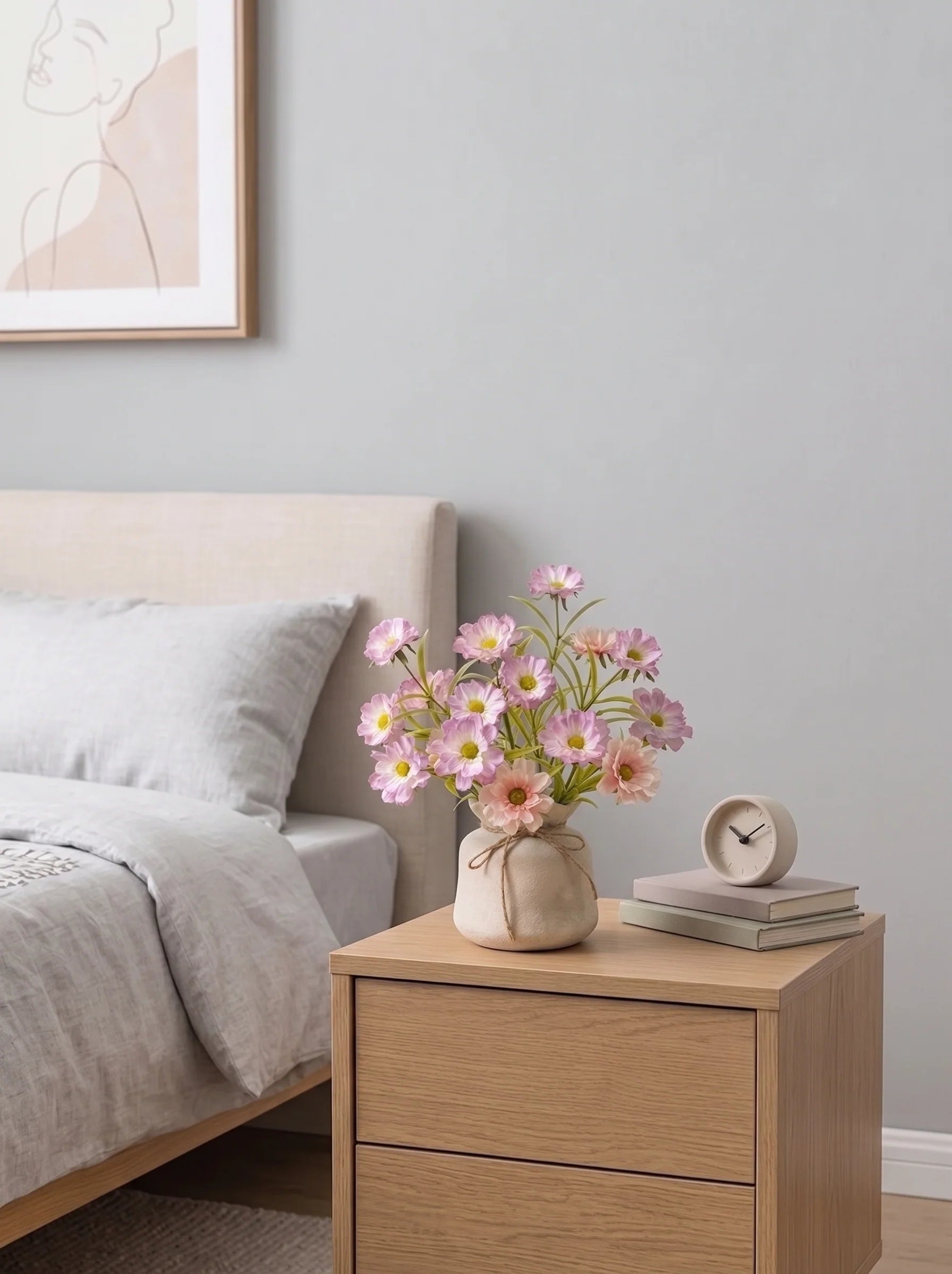Cremige Flieder-Gänseblumenbrise Kunstblumenarrangement