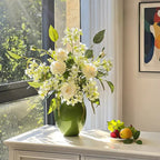 Nordic White Rose & Blossom Breeze Faux Floral Arrangement