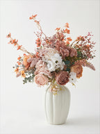 Vintage Oil-Painting Style Blush Rose Artificial Floral Arrangement