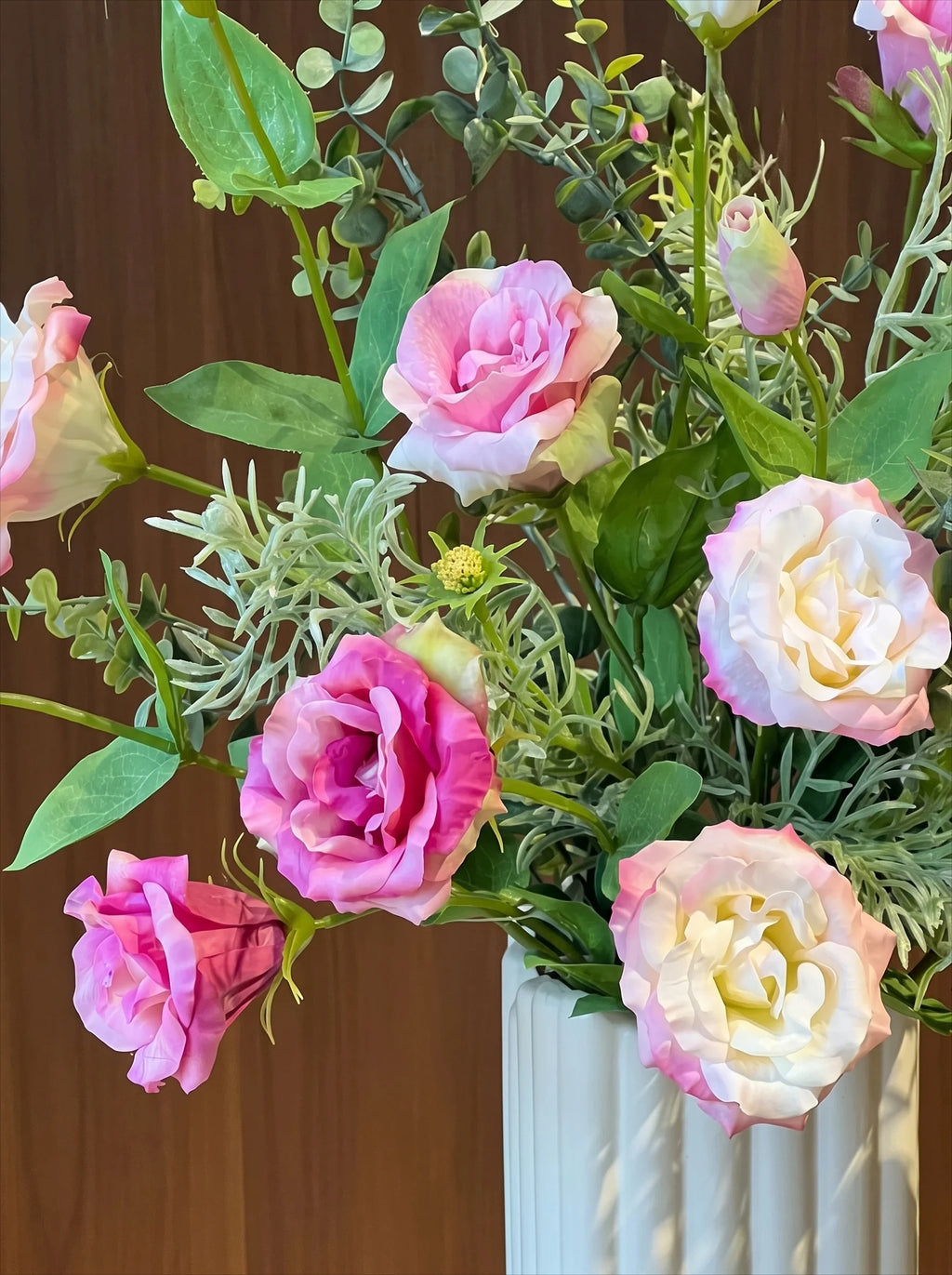 Soft Pink Lisianthus Faux Floral Arrangement
