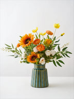 Golden Sunshine Sunflower & Ranunculus Artificial Floral Arrangement
