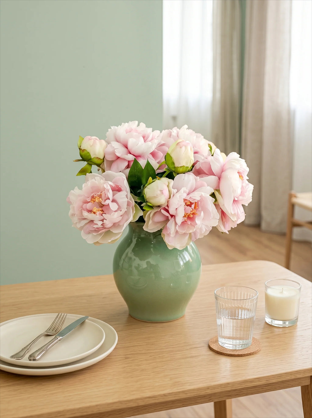 Blush Peony Bloom Faux Floral Arrangement