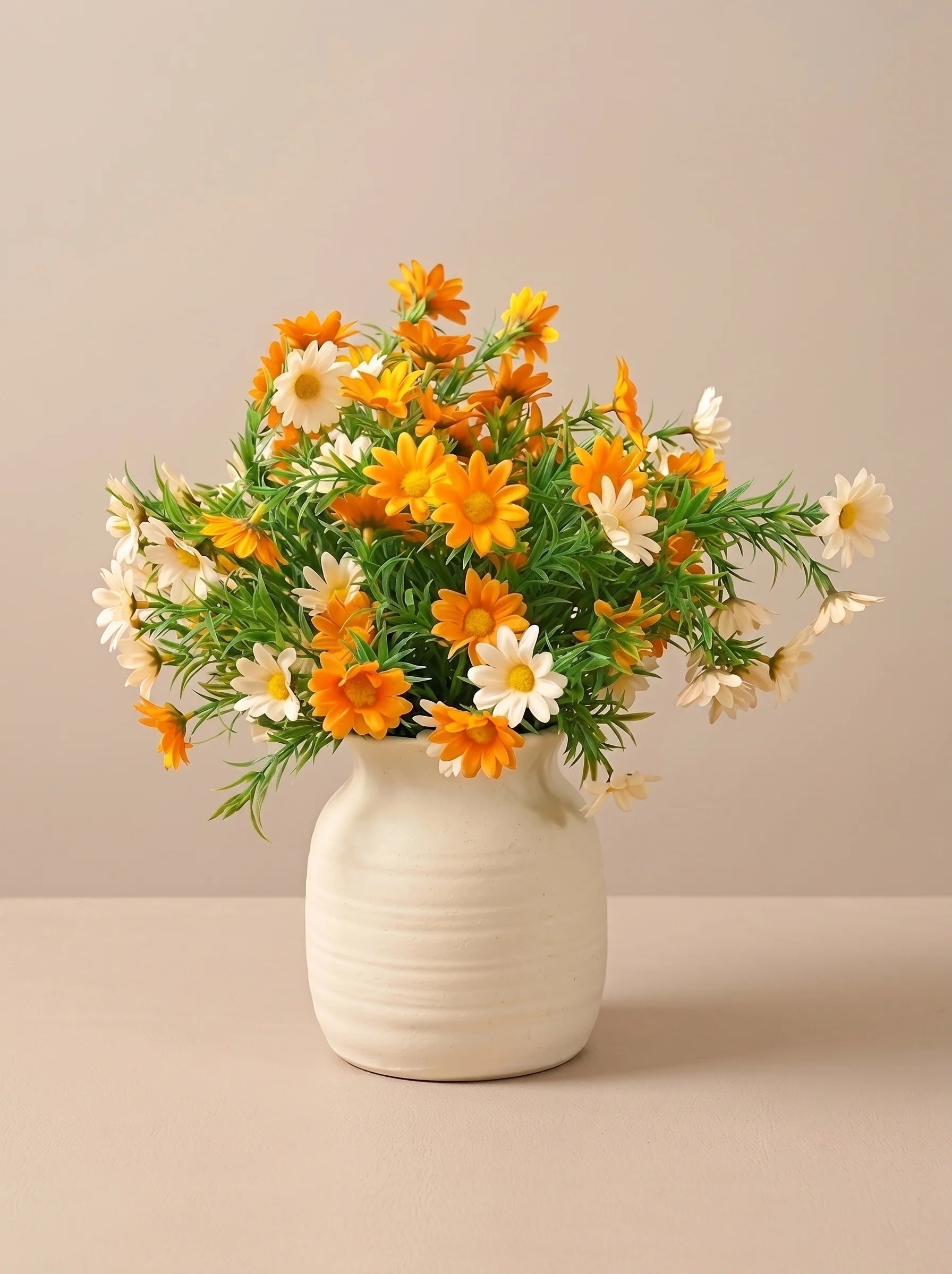 Minimalist Sunset Daisy Tabletop Faux Floral Arrangement