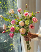 Arrangement floral artificiel Lisianthus Rose Doux