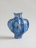 Artisan Sculptural Lapis-Blue Speckled Ceramic Vase