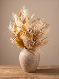 Künstliches Blumenarrangement - Neutrale Töne Protea & Laub