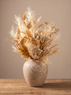 Künstliches Blumenarrangement - Neutrale Töne Protea & Laub