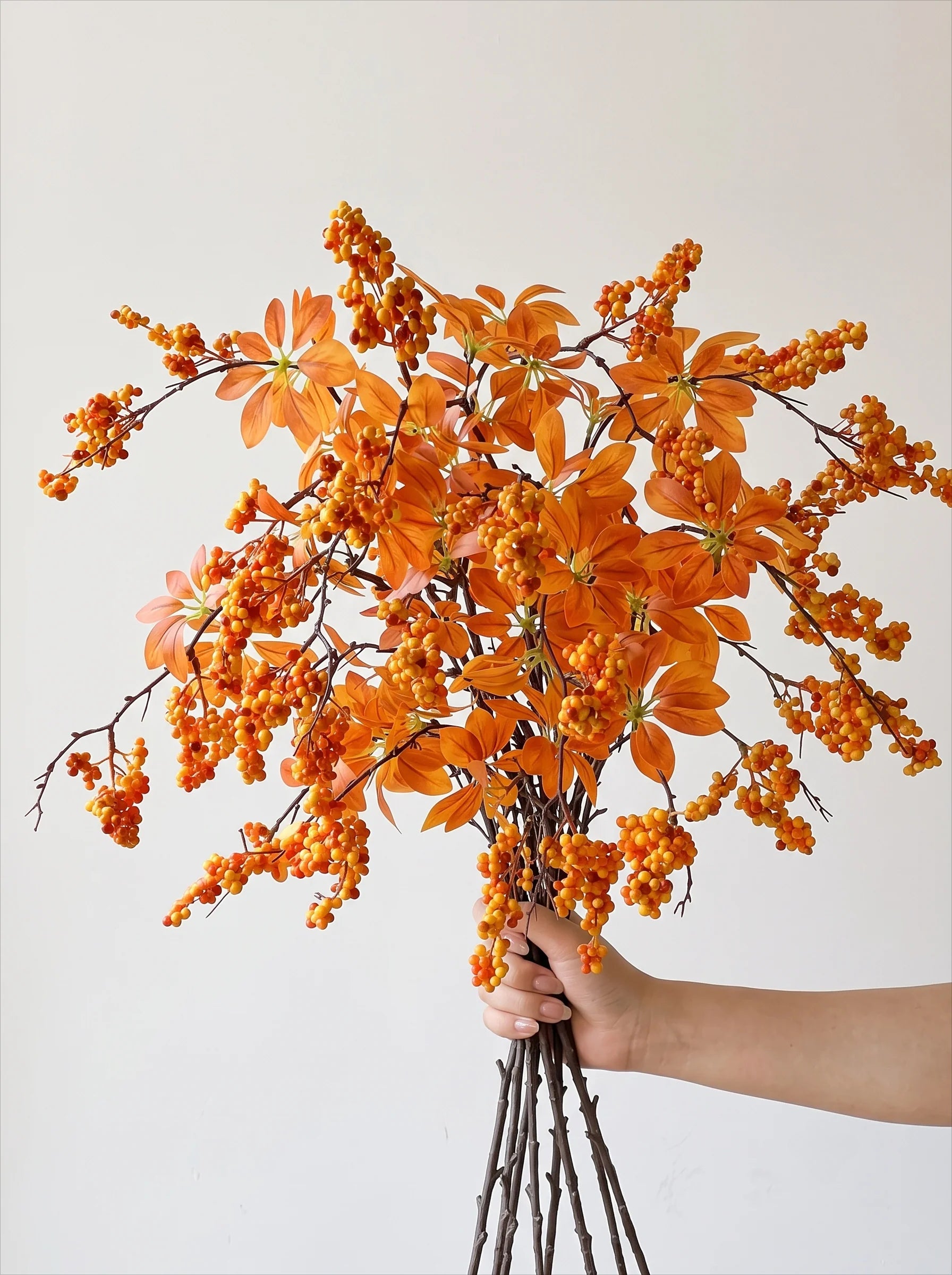 Warm Terracotta Fortune Cluster Faux Floral Arrangement