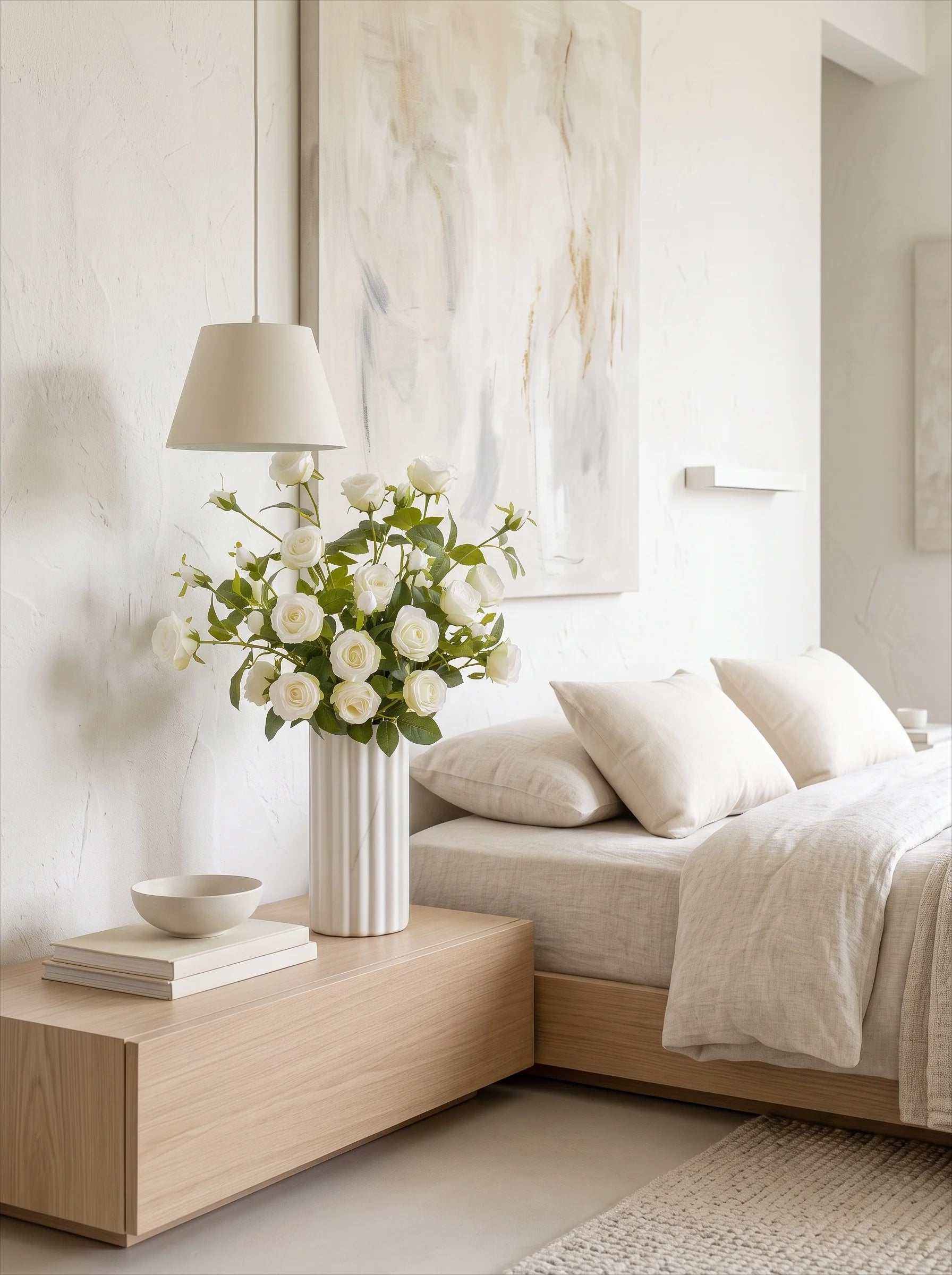 Luxuriöse Weiße Sprayrose Künstliches Blumenarrangement