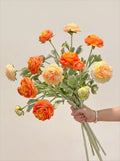 Ethereal Apricot Ranunculus Entryway Faux Floral Arrangement