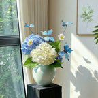 Dreamy Blue Butterfly Hydrangea Artificial Floral Arrangement