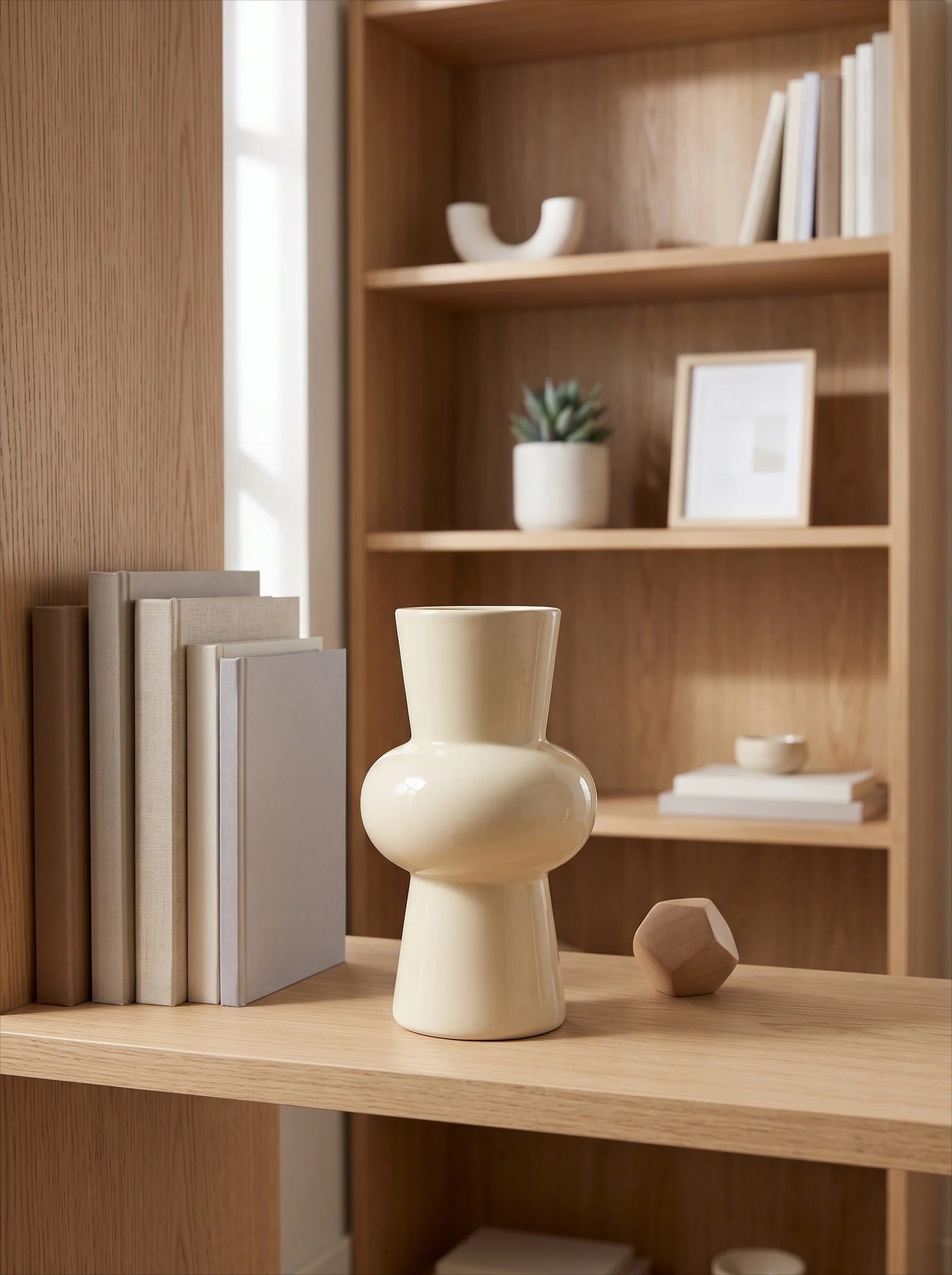 Retro Ceramic Vase - Light Yellow
