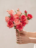 Blush & Coral Rose Bouquet Faux Floral Arrangement