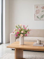 Soft Pink Lisianthus Faux Floral Arrangement