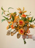 Arrangement floral artificiel Rose Ambre d’Automne Vintage et Baies