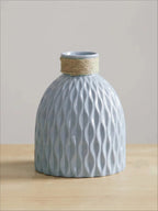 Touw afgewerkte gestructureerde vaas - Blauw