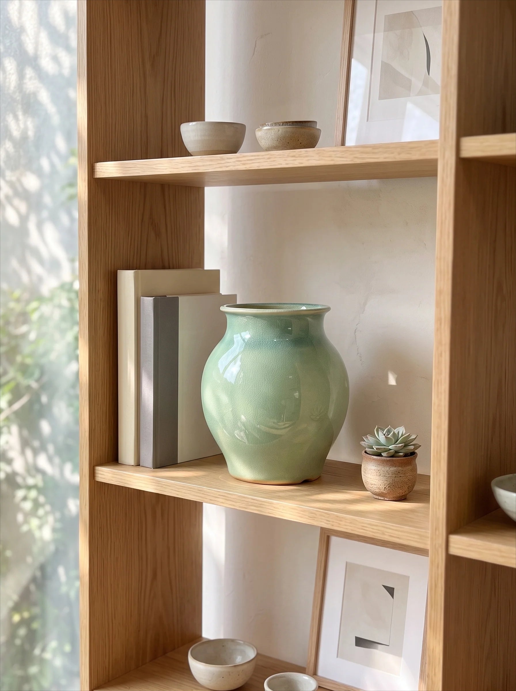 Celadon Green Crackle Glaze Vase