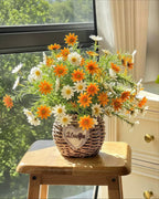 Arrangement floral artificiel Panier Marguerite et Camomille ensoleillés