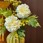 Luxe Cream Peony & Wattle Ensemble Faux Floral Arrangement