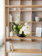 Modern Zen White Orchid & Lotus Pod Artificial Floral Arrangement