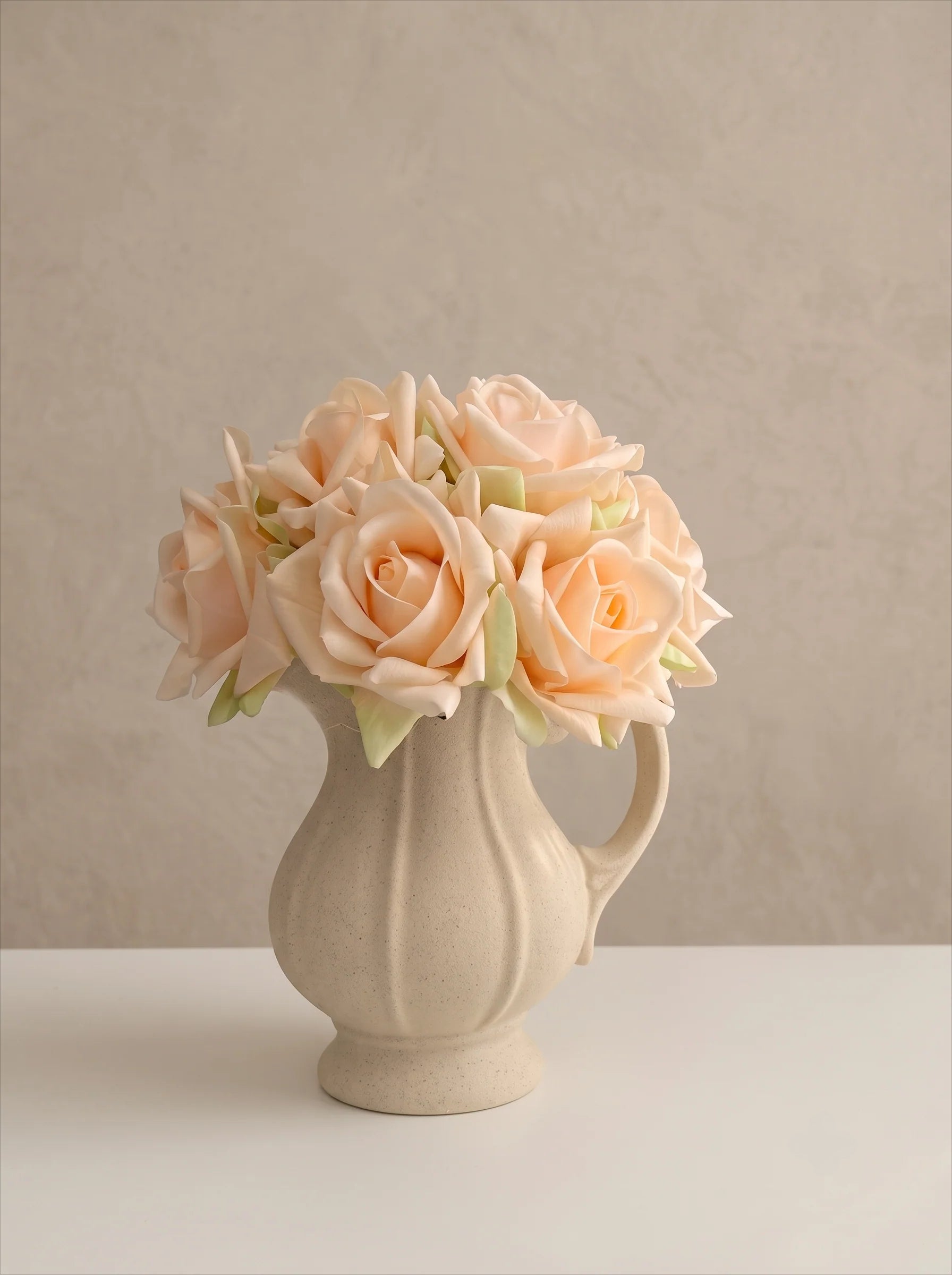 Faux Rose Arrangement - Champagne (10 Stems / 10 Roses)