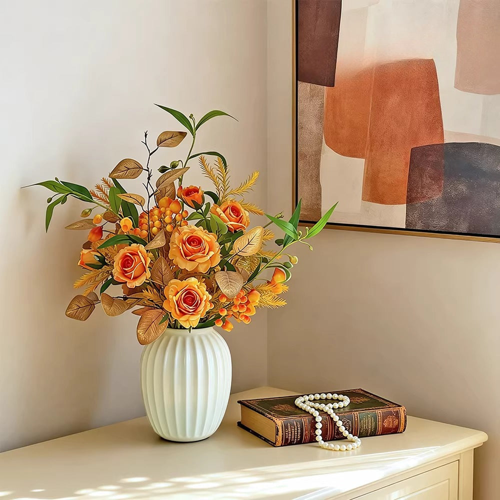 Ethereal Harvest Rose Ensemble konstgjord blomsterarrangemang