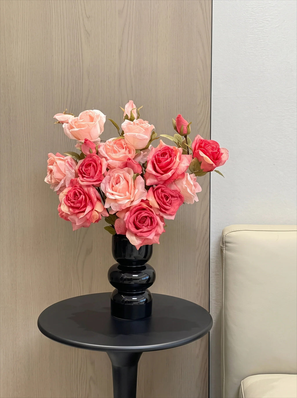 Blush & Coral Rose Bouquet Faux Floral Arrangement