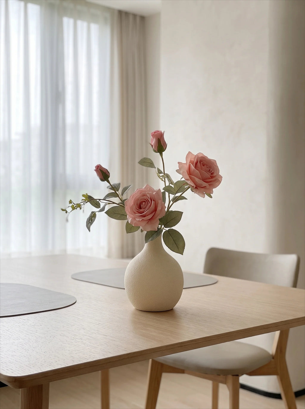 Minimalistisches Luxus-Blush-Rosen-Kunstblumenarrangement  
