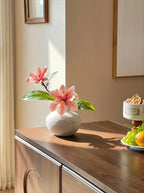 Ruhiges Blush-Magnolien Skulpturales Kunstblumenarrangement  