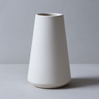 Minimalist Tapered Vase - Matte White