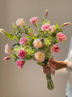 Soft Pink Lisianthus Faux Floral Arrangement