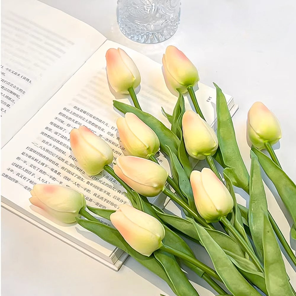 Ethereal Blush Tulip Faux Floral Arrangement