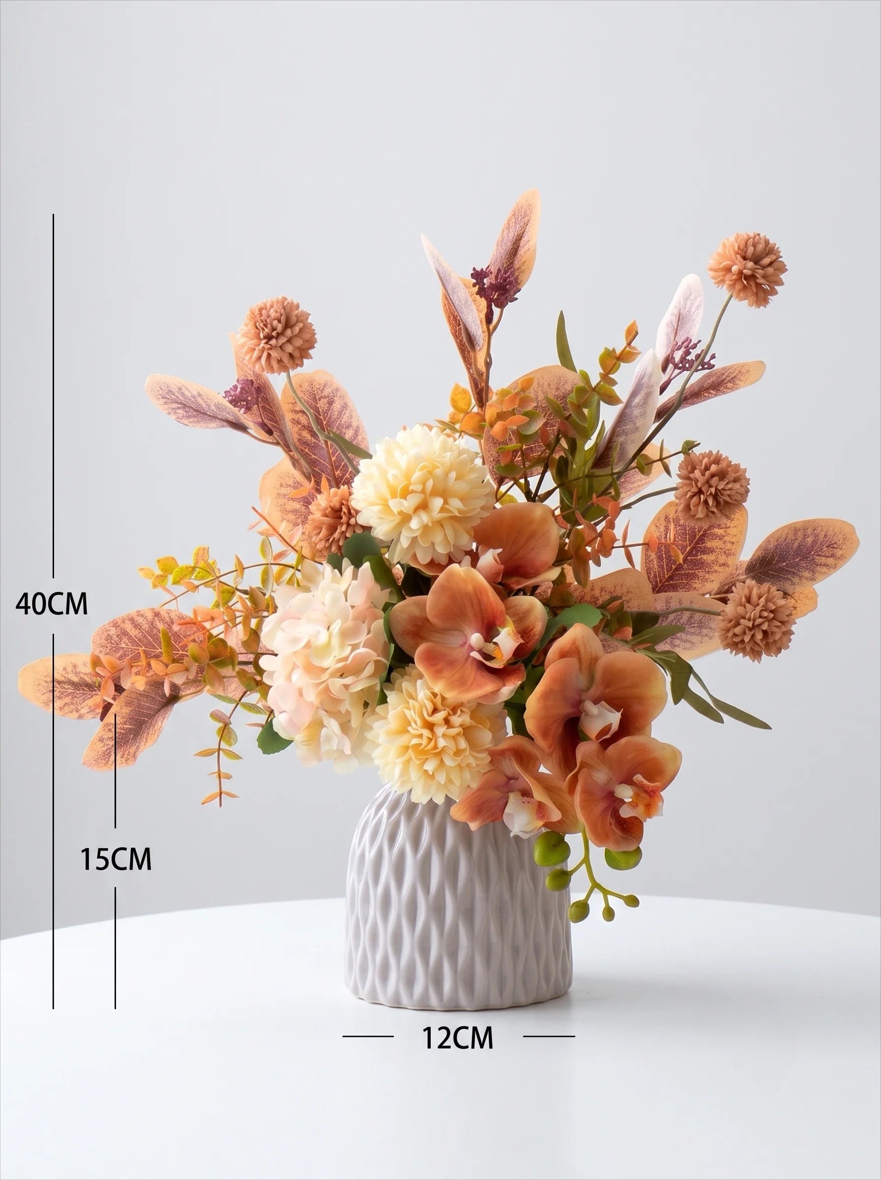 Faux Floral Arrangement - Terracotta Orchid & Multi-Bloom Mix