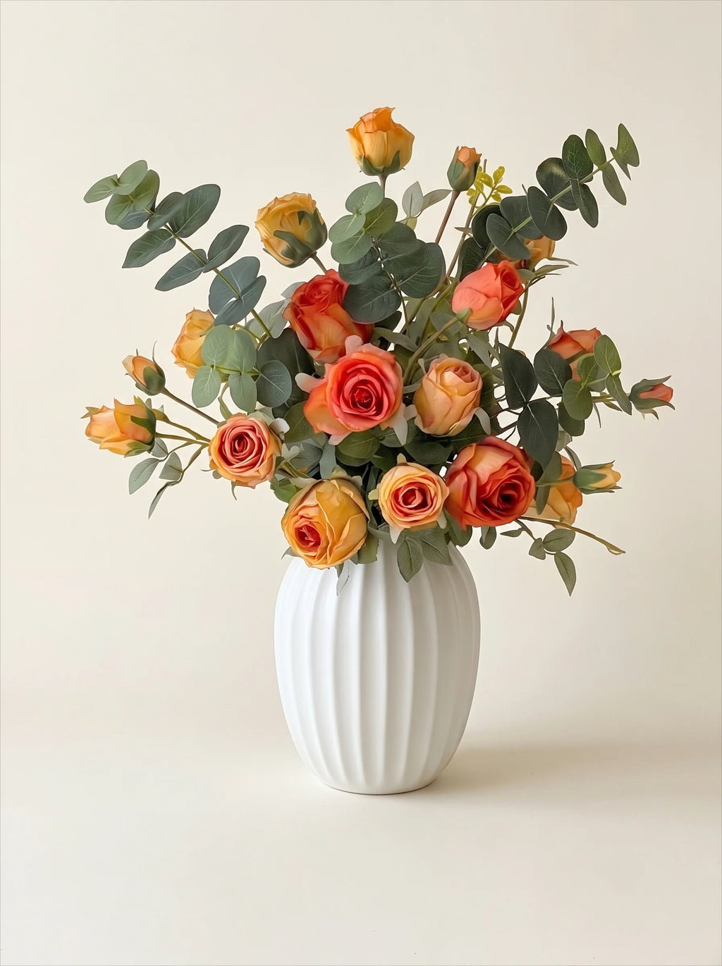 Luxury Burnt Orange Rose Modern Artificial Floral Arrangement