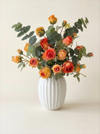 Luxury Burnt Orange Rose Modern Artificial Floral Arrangement