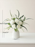 Pure Elegant White Rose & Lily of the Valley Artificial Floral Arrangement