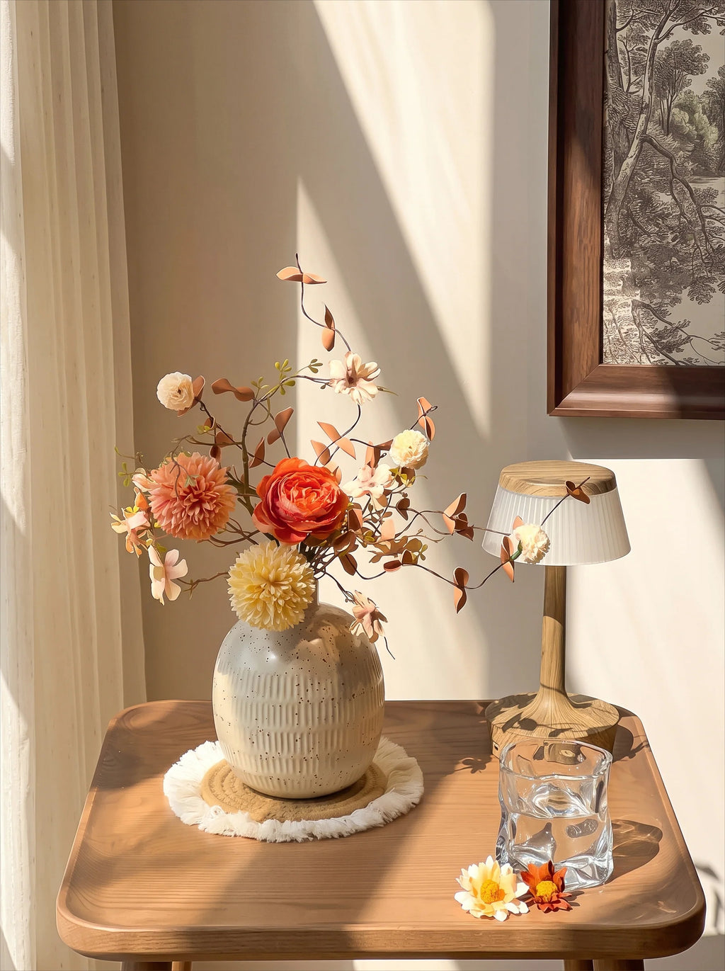 Autumn Spherical Bloom Artisan Faux Floral Arrangement
