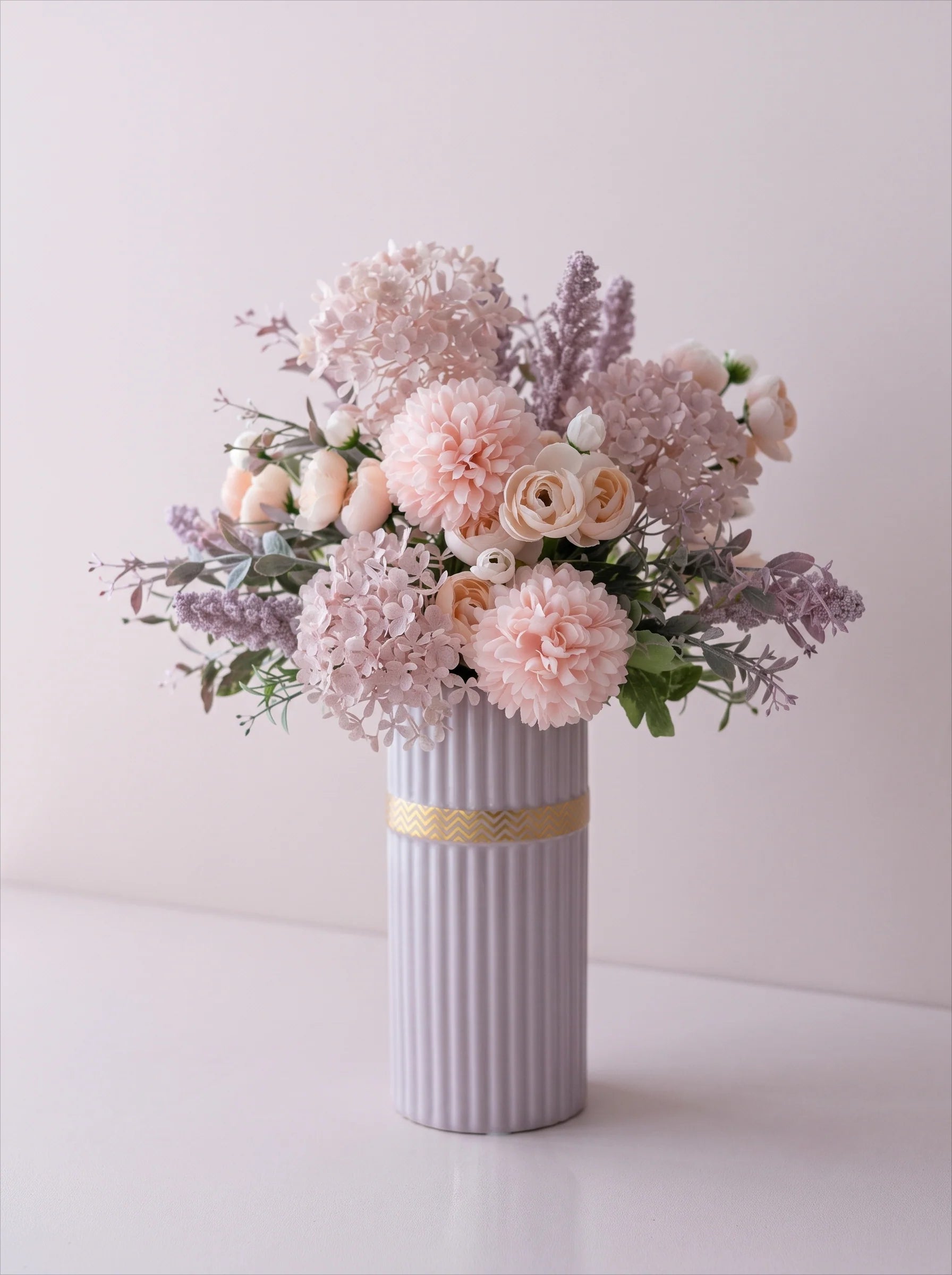 Ribbed Cylinder Vase - Pink